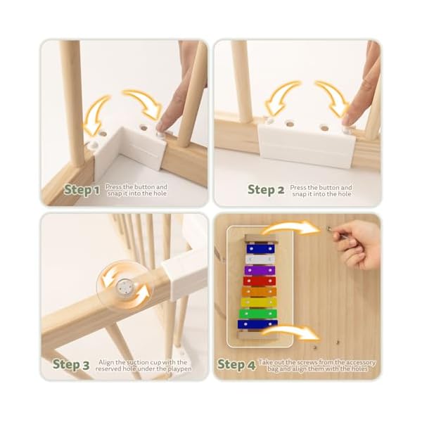 Large wooden baby playpen 810 panel shape size adjustable playpen for babies and toddlers baby fence baby play yard with door baby gate play pen for kids activity center 635635  urban country home decor