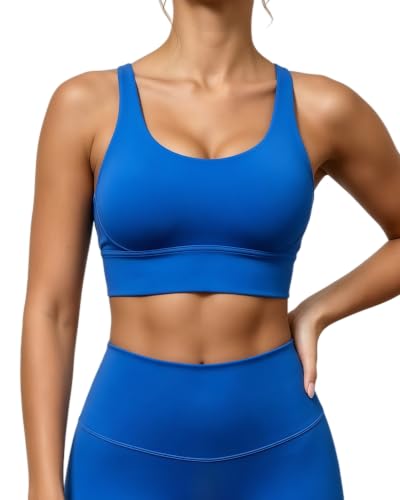 Image of Grace Form Strappy Sports Bra for Women Padded Push Up Sport Bra Athletic Running Workout Bra Yoga Bra