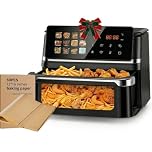 12 Litre Large capacity Air Fryer Viewing Window 12 cooking programs,2000W,ultra-crisp cooking technology,low-fat cooking,Dishwasher Safe,Includes 50 sheets of professional baking paper
