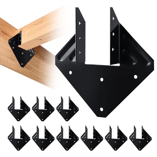 VOONKE Black Hurricane Ties for Rafters Roof Truss Timber Connection Fits 2x4, 2x6 Truss to Rafter Connectors for Hurricane Truss Hangers,Rafter Brackets,Joist Hanger,Hurricane Clips (10PCS)