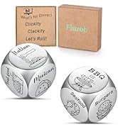 Food Decision Dice Set - 2PC Stainless Steel 'What To Eat' Dice For Couples & Fun Gifts