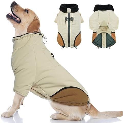 OUOBOB Waterproof Dog Coat with Harness Cover