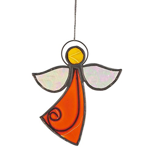 HAB & GUT -HA0G1- Wind chimes ORANGE, WHITE, YELLOW, angel, 10 cm x 8,5 -h x w-, Suncatcher for windows, walls, balconies, terraces and garden