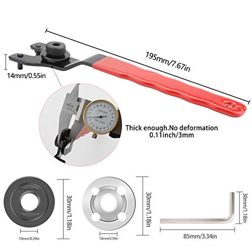 Image of Rybtd Universal Angle Grinder Spanner 8-48mm Adjustable Pin Spanner with Allen Key Fitting Part Inner Outer Flange Home Spanner Wrenches Repair Tool Applied to 4''5''6''7''9'' Angle Grinder Polisher