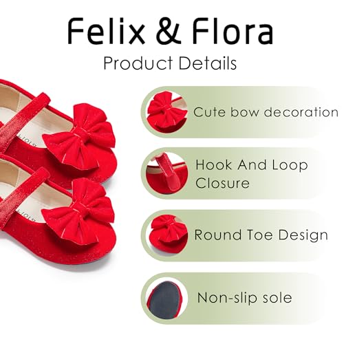 Image of Felix & Flora Toddler Flower Girl Dress Shoes Girl Ballet Flats Party School Shoes Wedding
