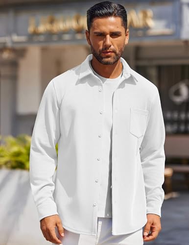 Chemise sans plis extensible COOFANDY veste décontractée infroissable - 3