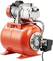 GAOMON 1.6HP Orange Above Ground Shallow Well Jet Pump with Pressure Tank and Automatic Water Booster - 115V Irrigation Pump, Perfect for Garden and Lawn Use