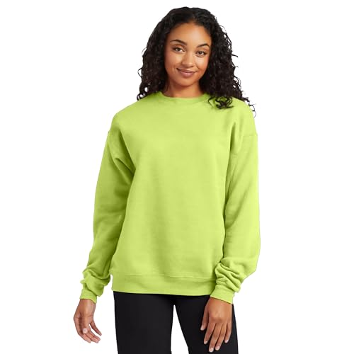 Hanes Men's EcoSmart Sweatshirt, safety green, Small - image 2