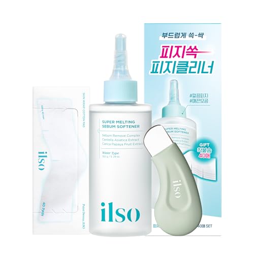 ILSO Super Melting Sebum Softener, 5.29 fl oz, with 40 Skin Wrap Cotton Pads Included + Deep Clean Master
