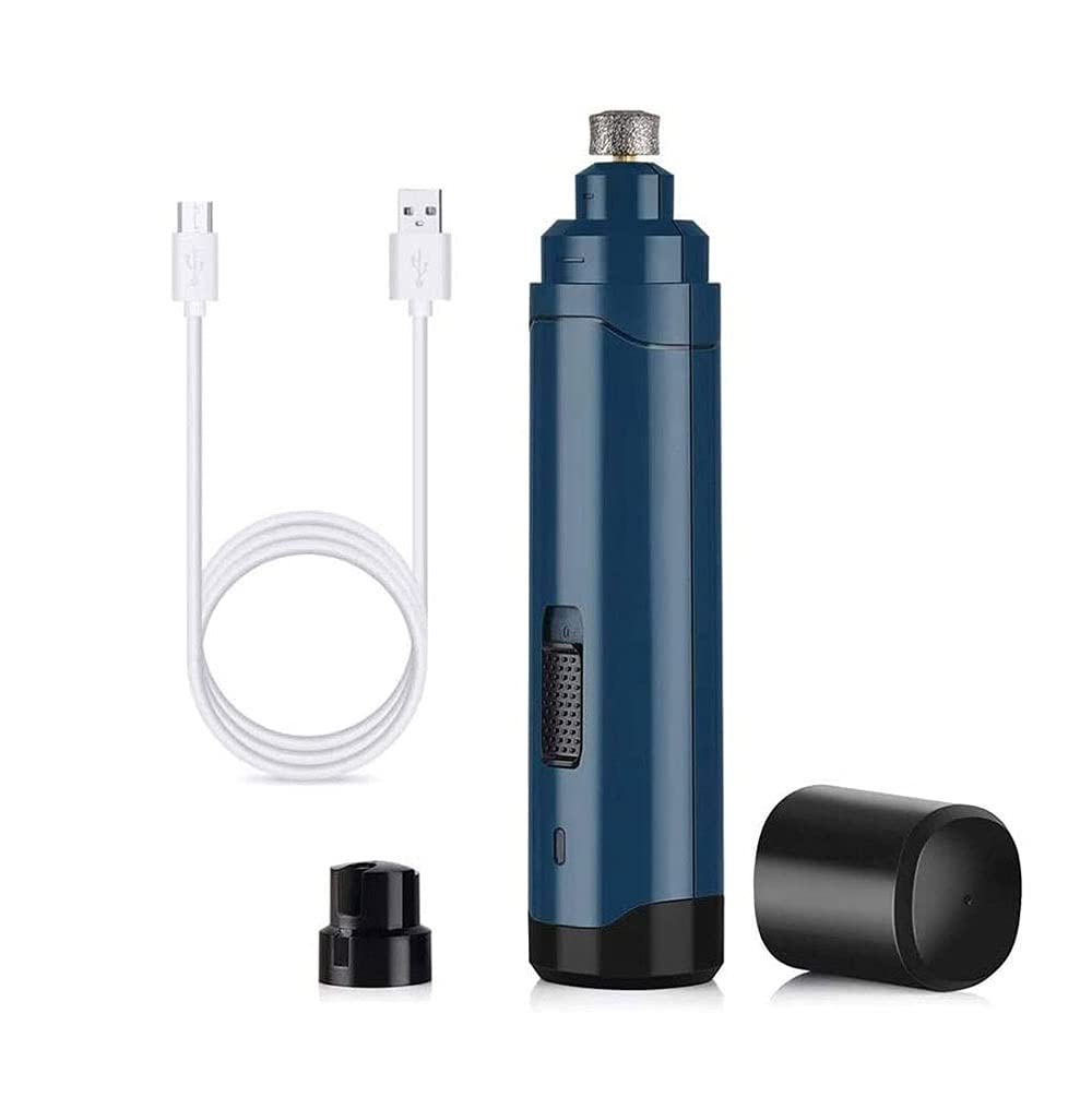 Molinillo de Clavo para Perros y Recorte- Safe & Humane Pet Herramienta de Aseo Kit- Cable y 2 velocidades Recargable Kit de Aseo de Garra para Perros, Gatos y Animales pequeños (Color : Blue)