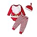 Geagodelia Set Completini Neonati Vestiti di Natale Bambini Pagliaccetto Tuta Pantaloni da Cervo Cappello da Babbo Natale (Babbo Natale, 0-3 Mesi)