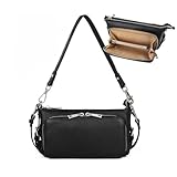 [MFFOR] ショルダーバッグ 本革 レディース 2way お財布ポシェット スマホショルダー 斜めがけ 手持ち 軽量 大容量 柔らかい 高見え 多機能 シンプル カジュアル 人気 日常 通勤（ブラック）