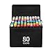 Produktbild TC 80 Farben Graffiti Stift Marker Stifte, Zeichenmarker mit Doppelter Spitze zum Färben und Illustrieren mit Bonus 1 Farbloser Mixer mit Tragetasche