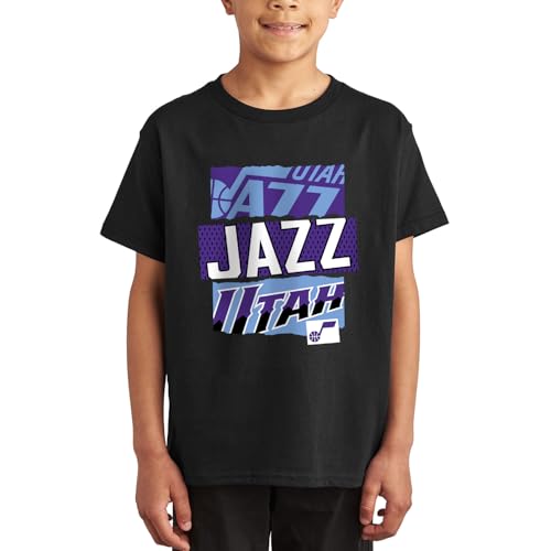 Junk Food NBA - Utah Jazz Ripped Logos Kids SS T-Shirt Black