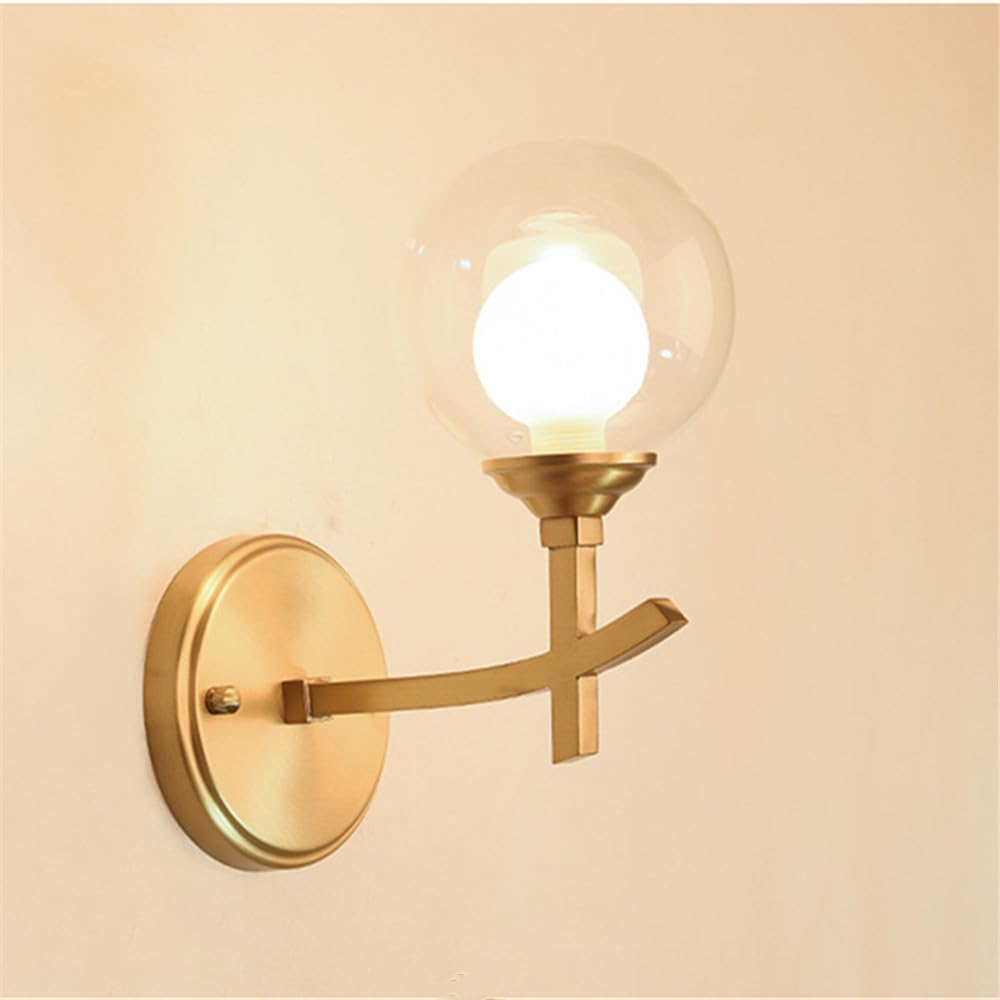 KBUUKYYXouy Brass Wall Lamp - Modern Art Light Fixture for Living Room, Bedroom, Study, Aisle, and Corridor(O 1 Light)