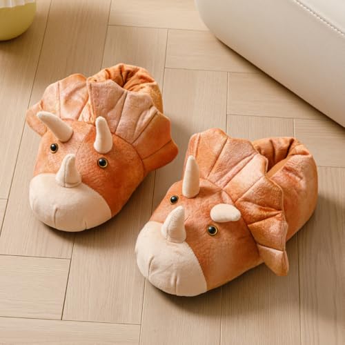 Image of Fluffy Hippo & Elephant Slippers - Oversized Warm House Slippers for Adults | Non-Slip Soft-Sole Indoor Slippers