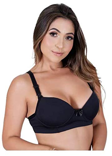 Kit com Dois Sutiãs Amamentação com Bojo - Preto - M