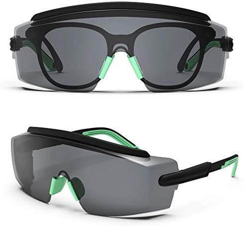 TOREGE Protective Eyewear, Safety Glasses With Anti-Fog Lense, Adjustable Frames And Temples, Suitable For Most Face Shapes, Great Goggles For Nurses. (green)