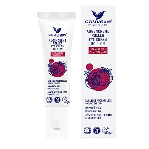 Cosnature Eye Cream Roll On Pomegranate, 15 ml. Cooling fragrance-free eye care for demanding skin