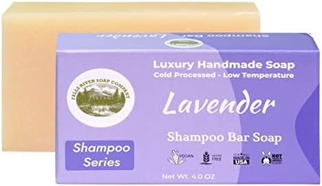 Falls River Soap Company Anti-Dandruff Shampoo Bar [3.5 oz] No Phthalate, Sulfate - Paraben Free Lavender Natural Hair & Body Soap w/Essential Oils, Glycerin, Refreshing Aroma | Personal Skincare