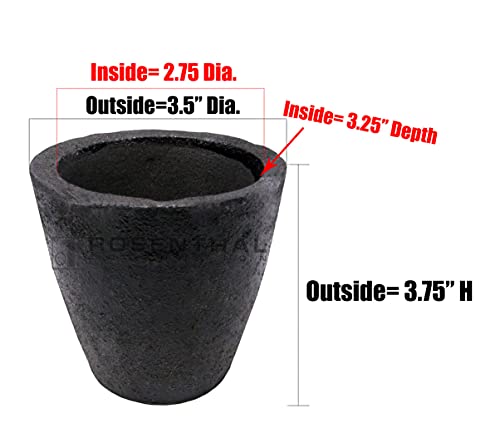 #1-2Kg Clay Graphite Crucibles Premium Black Foundry Cup Furnace Torch Melting Casting Refining for Gold. Also Great for Silver, Copper, Brass, Aluminum - Thumbnail 2