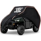 XYZCTEM UTVカバー 4-6人掛け、RZR サイドバイサイド防水カバー、Poalris Ranger Honda Pioneer Can am Kawasaki Yamaha用カバー、反射ストライプブラック、158インチx62インチx75インチ