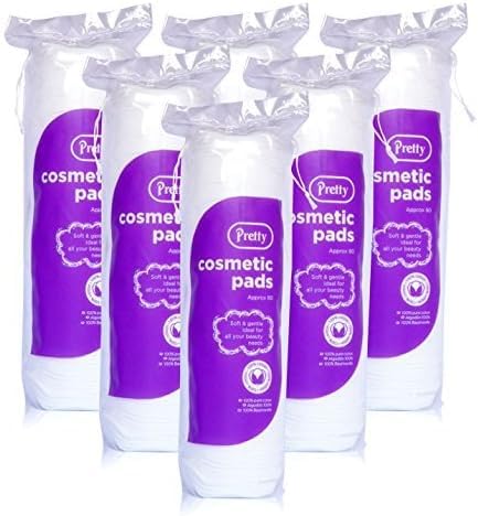 SARGAM Pretty 480 Cosmetic Smooth 100% PURE COTTON Wool Pads Discs Face Nails Make up Manicure Pack of 6 Cosmetic Smooth 480 100% Pure Cotton Wool Pads For Nail Care and Makeup Removal