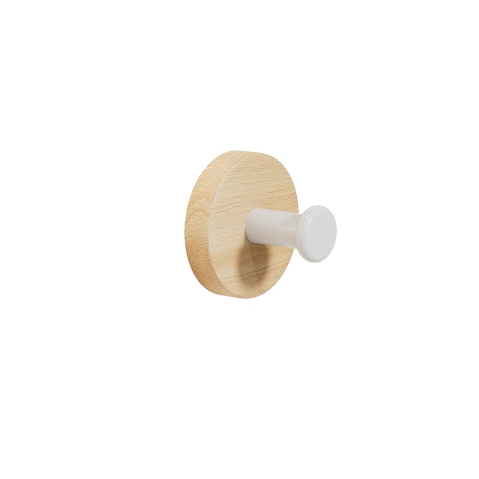 Ryqzhhy T-White Coat Hooks Walnut Wood No Drill Wall Hooks Multi Purpose For Clothes Hat Towel Key Home Hanging(T-White)