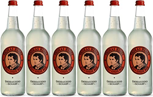 Thomas Henry Spicy Ginger Beer – sorprendentemente afilado – (6 x 0,75 l de cristal MW) – Juego de 6 limonadas de jengibre para mezclar tus bebidas y cócteles como Moscow Mule con Vodka & Co.