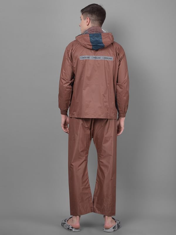 Image of Dollar Rainguard Men's PVC Full Sleeve Solid Reversible Raincoat Set with Adjustable Hood and Pocket