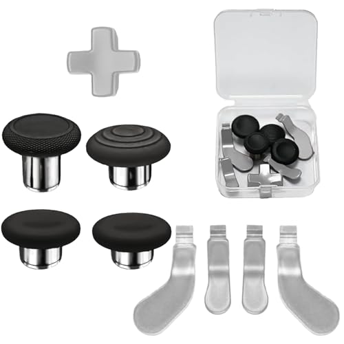 Image of 9 in1 Metal Thumbsticks for Xbox One Elite Series 2 Core Controller,Replacement Paddles for Xbox Elite Series 2 Controller Accessories with 4 Swap Joystick,4 Paddles,1 D-Pads(Silver)
