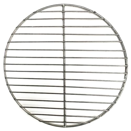 Parrilla redonda de acero inoxidable 304 de acero inoxidable para asar en casa, tocino y barbacoa, 23 cm de diámetro, incluye herramienta de parrilla y accesorios