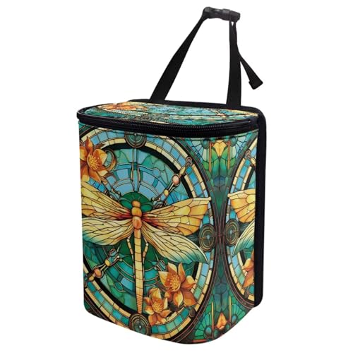 Image of DISNIMO Dragonfly Car Trash Can Easy-to-Install Car Accessory Interior, Leak-Proof Car Garbage Can Bin Organizer Storage Bag for The Back Seat of Any Cars, Sedans, SUVs & Trucks