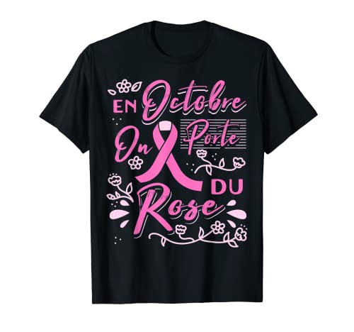 Octobre Ruban Rose Cancer du Sein Sensibilisation T-Shirt Cover