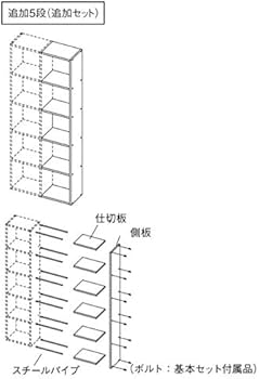 Amazon｜無印良品 スタッキングシェルフ・追加5段