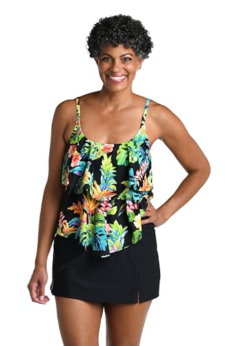 Maxine of Hollywood Womens 2-Tiered Ruffle Tankini Swimsuit Top3