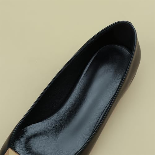 Women's Retro Cap Pointed Closed Toe Pump Slip-On Chunky Low Two Toned Block Heel Metallic Classic Work Office Church Casual Comfort Dress Shoes Business Party Daily Wear Flats3