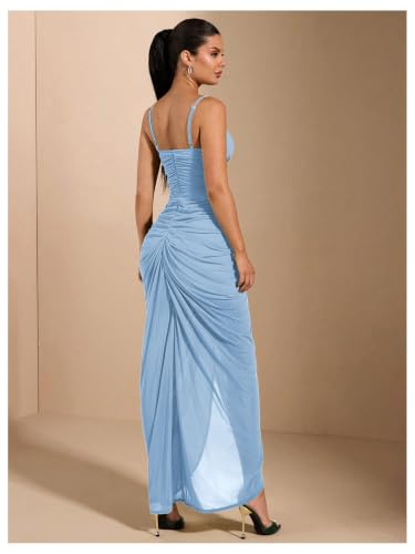 Image of Floerns Women's Ruffle Ruched Cami Dress Cocktail Bodycon Maxi Dresses