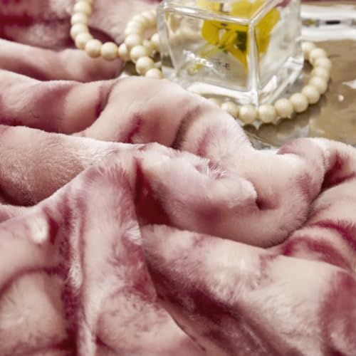 Warm Winter Korean Mink Blanket Twin Size 70x85 inch, Silky Soft and Warm, 2 Ply Reversible Raschel Bed Blanket.180x220cm3kg.