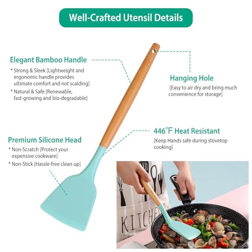 Ensemble d'outils de cuisson en silicone résistant à la chaleur antiadhésif