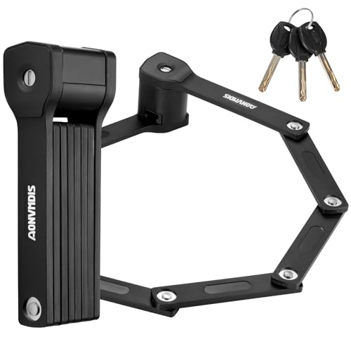 Aonvmdis Folding Bike Lock Bicycle Scooter Folding Locks with 3Keys Heavy Duty Bike Lock with Easy...