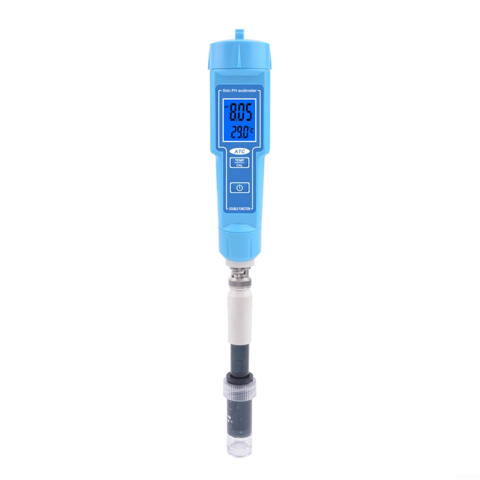 Termometro digitale a penna con compensazione automatica per testare cibo, terreno, frutta, carne e acqua, tester portatile ad alta precisione con sonda sostituibile, blu