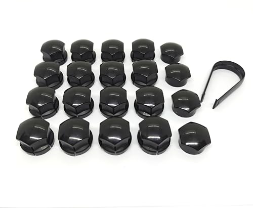 Partsdealers Cache-écrous de roue pour Volvo S60 S80 S90 V60 V90 XC40 XC60 XC90 POLESTAR (grand type, noir)