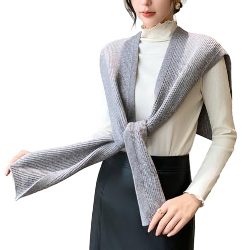 Solid Knitted Shawl Wraps for Women Vintage Pashmina Shawls and Wraps Sweater Scarf Cardigan Knotted Shoulder Tops Cape 2025