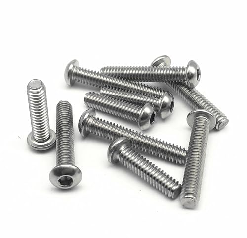 Image of 1 /4-20 x 4 Inch Button Head Socket Cap Screws (10 pc) 18-8 Stainless Steel Bolts