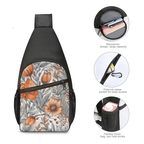 Morrales de hombro pequeños naranja y gris unisex miniatura 4