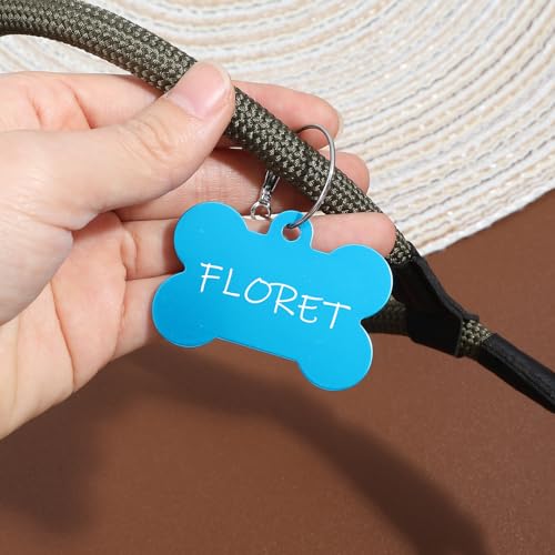 Classicseali 20 Stück Hundemarke Knochen,Metall Erkennungsmarken Rohlinge,Doppelseitige Personalisierte Hunde Marke für ID-Tags,Katzennamen,DIY-Dekorationszubehör,10 Farben