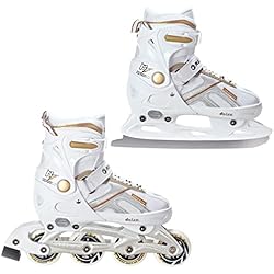 Patines Dorados Patines en línea Raven Pulse Ajustables (Blanco/Dorado con Patines, 40-43 (25,5 cm-28 cm)