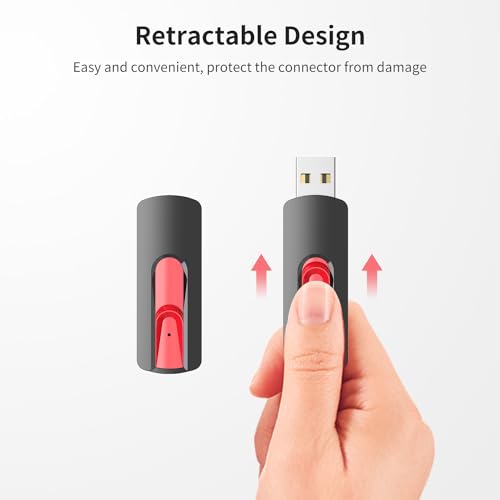Image of RAOYI 10Pcs 32GB USB Flash Drives Slide Retractable Memory Stick Bulk USB 2.0 Thumb Drive Jump Drive Zip Drive USB Sticks Data Storage Backup for PC Mac (32G, Red)
