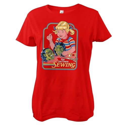 T-shirt Steven Rhodes femme You Can Learn Sewing haut graphique noir vintage